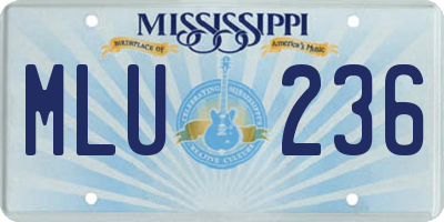 MS license plate MLU236
