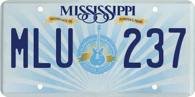 MS license plate MLU237