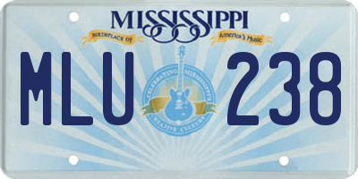 MS license plate MLU238
