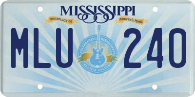 MS license plate MLU240
