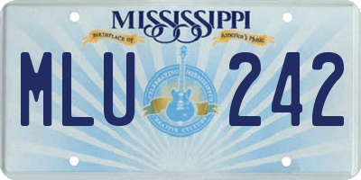 MS license plate MLU242
