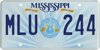 MS license plate MLU244