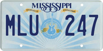 MS license plate MLU247