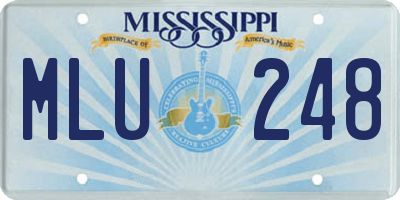 MS license plate MLU248
