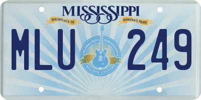 MS license plate MLU249