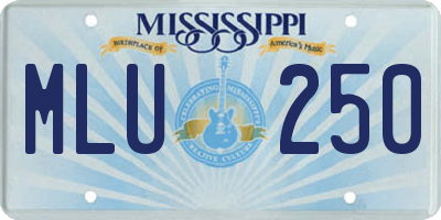 MS license plate MLU250