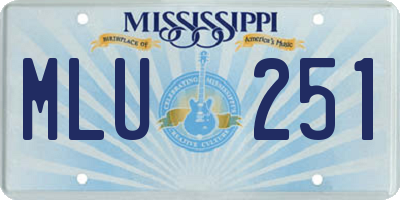 MS license plate MLU251