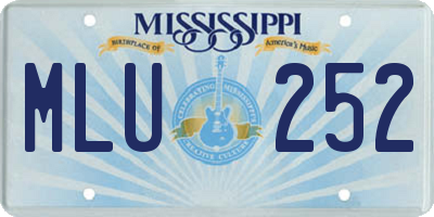 MS license plate MLU252