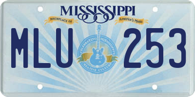 MS license plate MLU253