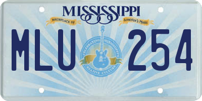 MS license plate MLU254