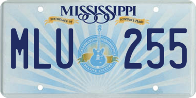MS license plate MLU255