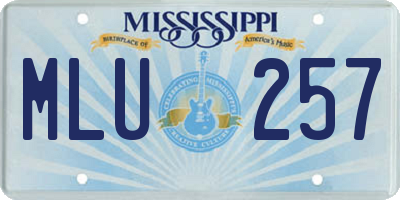 MS license plate MLU257