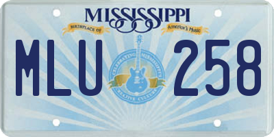MS license plate MLU258