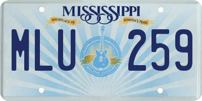 MS license plate MLU259