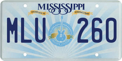MS license plate MLU260
