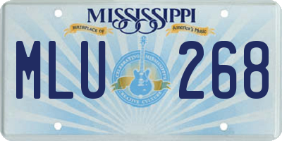 MS license plate MLU268