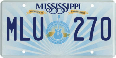 MS license plate MLU270