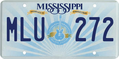 MS license plate MLU272