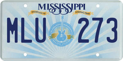 MS license plate MLU273