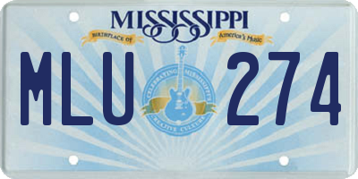 MS license plate MLU274