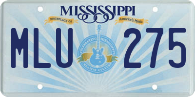 MS license plate MLU275