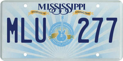 MS license plate MLU277