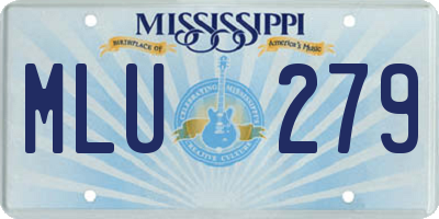 MS license plate MLU279