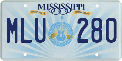 MS license plate MLU280