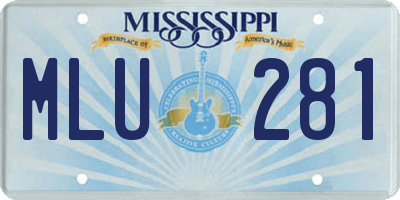 MS license plate MLU281
