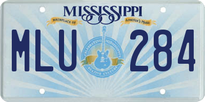 MS license plate MLU284