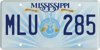 MS license plate MLU285