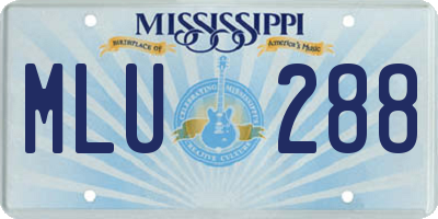 MS license plate MLU288