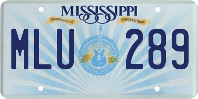 MS license plate MLU289