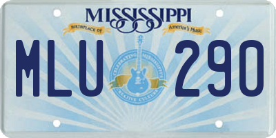 MS license plate MLU290