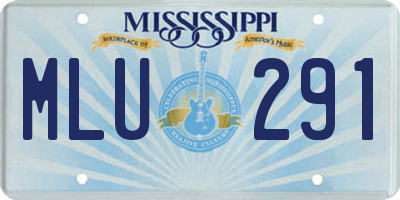 MS license plate MLU291