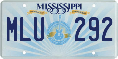 MS license plate MLU292