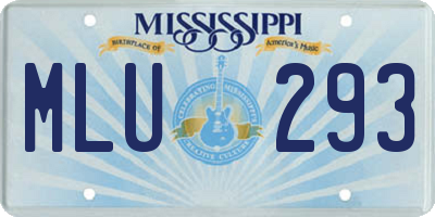 MS license plate MLU293