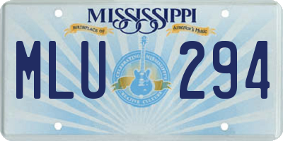 MS license plate MLU294