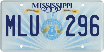 MS license plate MLU296
