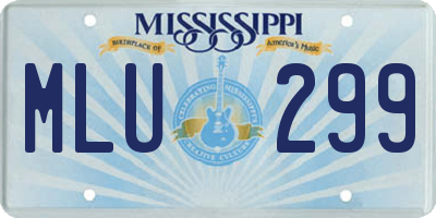 MS license plate MLU299