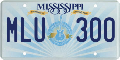 MS license plate MLU300
