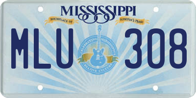 MS license plate MLU308