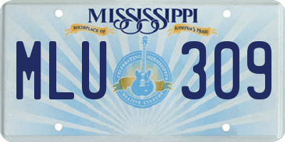 MS license plate MLU309
