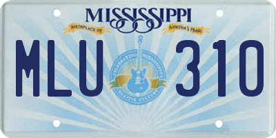 MS license plate MLU310