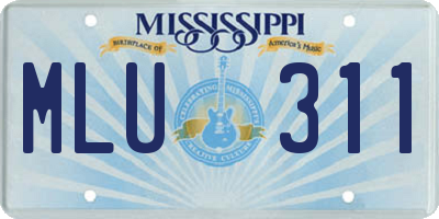 MS license plate MLU311