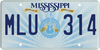 MS license plate MLU314