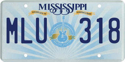MS license plate MLU318