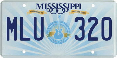 MS license plate MLU320