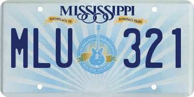 MS license plate MLU321