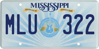 MS license plate MLU322